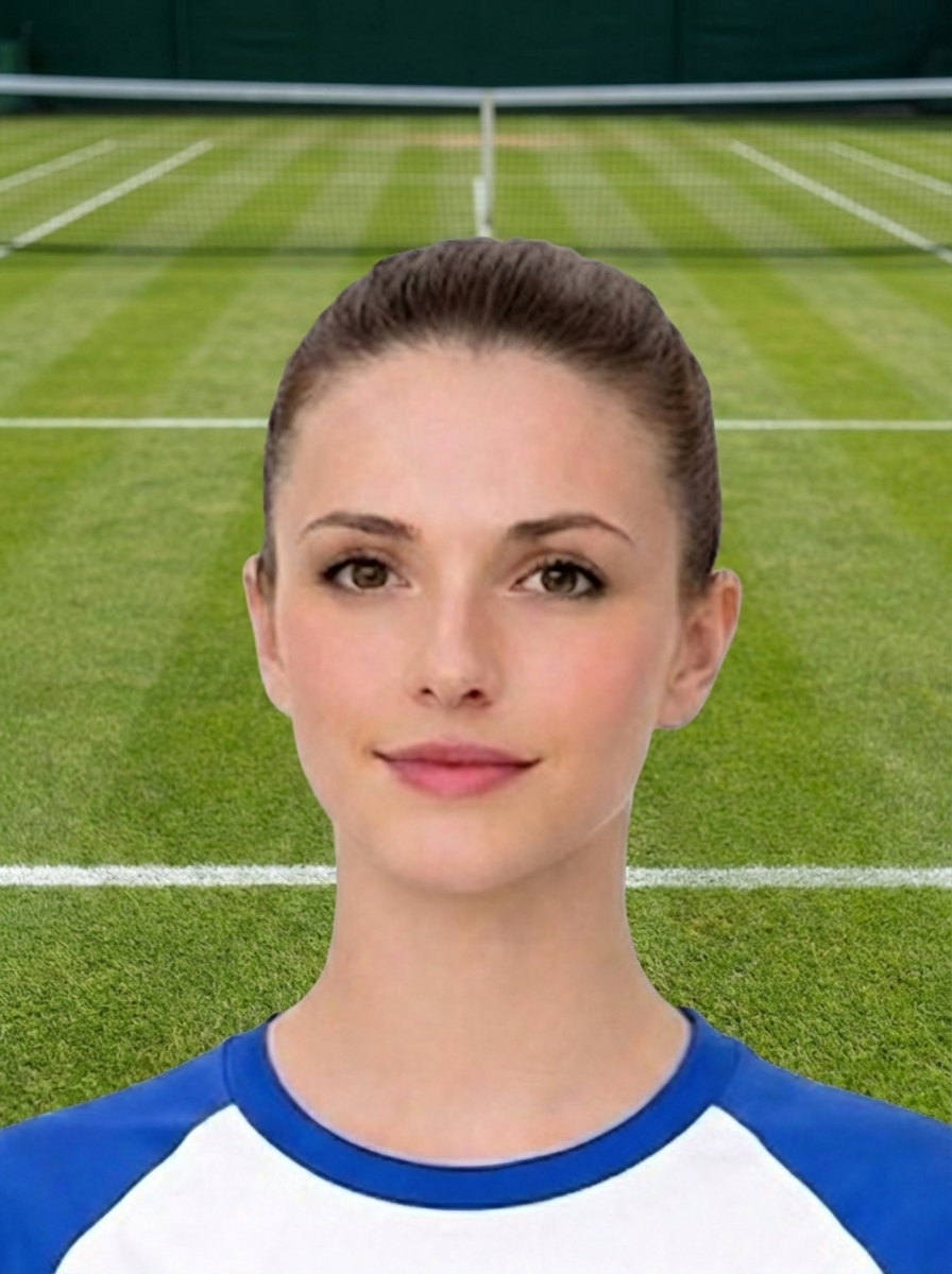 Example of a passport photo after home photo cleanup and crop refinement