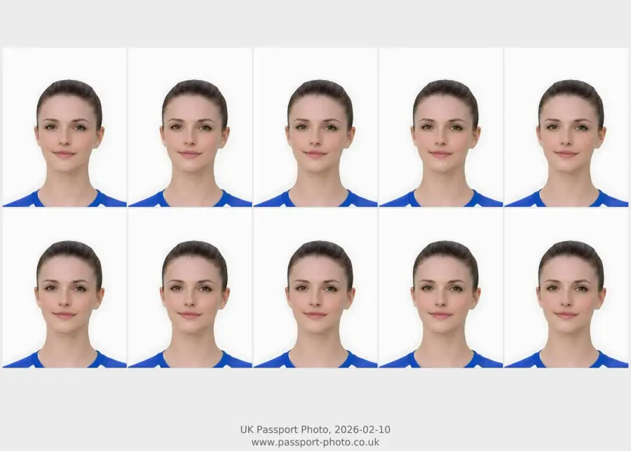 Print-ready passport photo template preview
